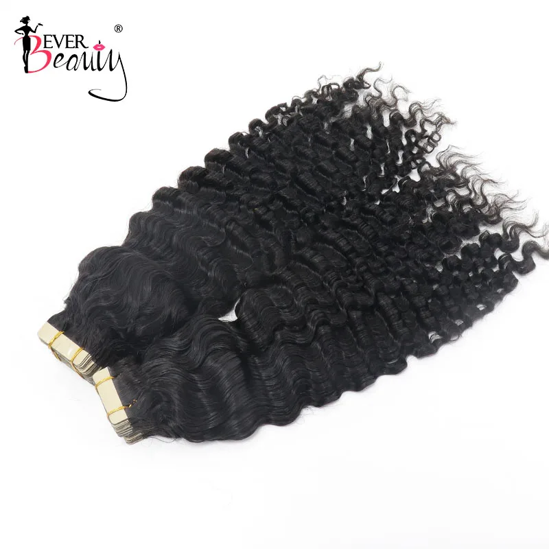 EverBeauty-Cinta rizada 3B3C para mujeres negras, extensiones de cabello humano, Invisible, mongol, a granel, virgen, mechones, trama de la piel