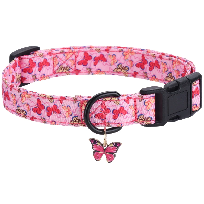CP607 Pet dog collar with Metal pendant,Adjustable Pet Collar for Dogs and Cats