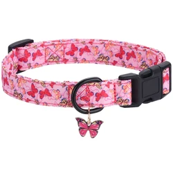 CP607 Pet dog collar with Metal pendant，Adjustable Pet Collar for Dogs and Cats