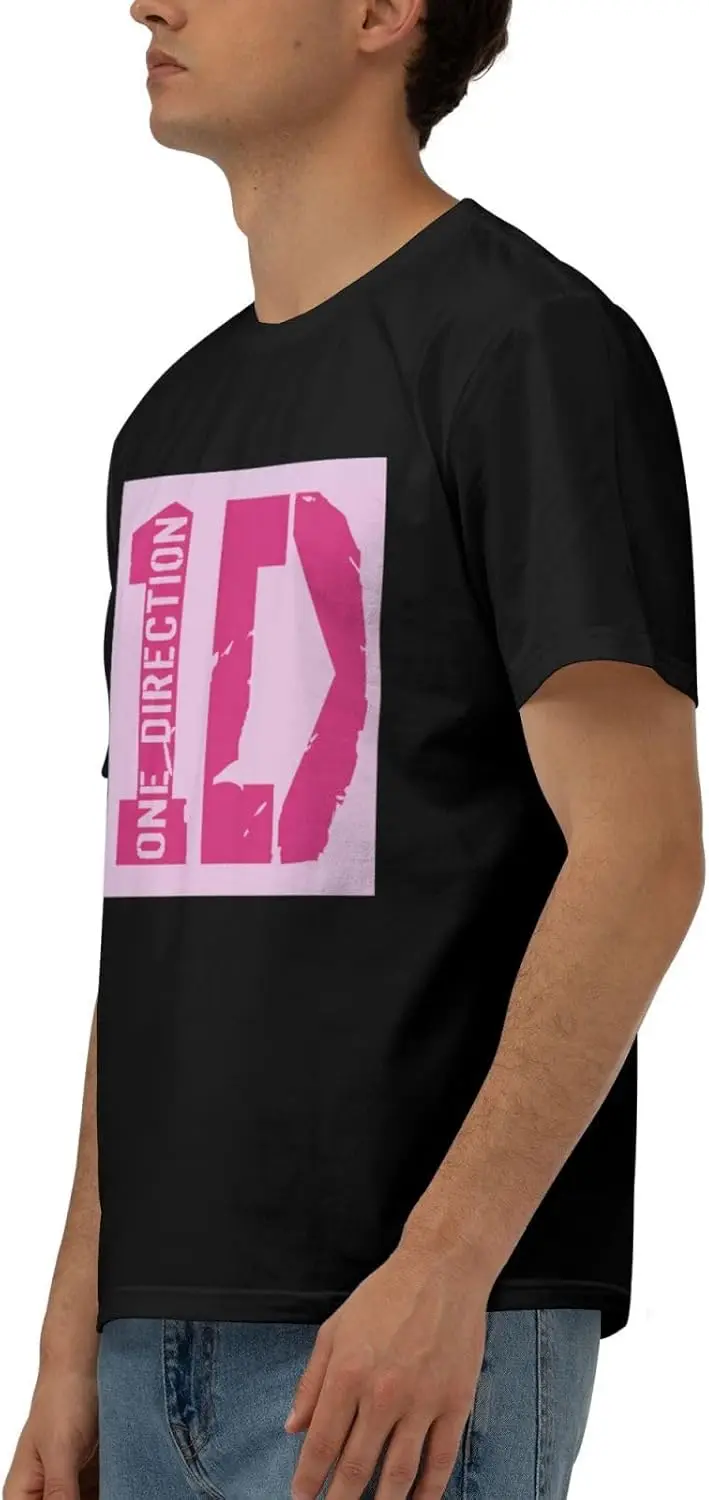 One Music Direction Shirt voor heren Korte mouw Ronde hals Lichtgewicht Casual T Basic Teetees Tops Zwart