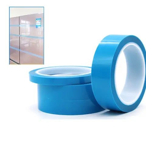 PET Blue Fixed Refrigerator Tape Traceless Air Conditioner Fax Machine Printer Parts Fixed Installation Adhesive Tape 50M/Roll