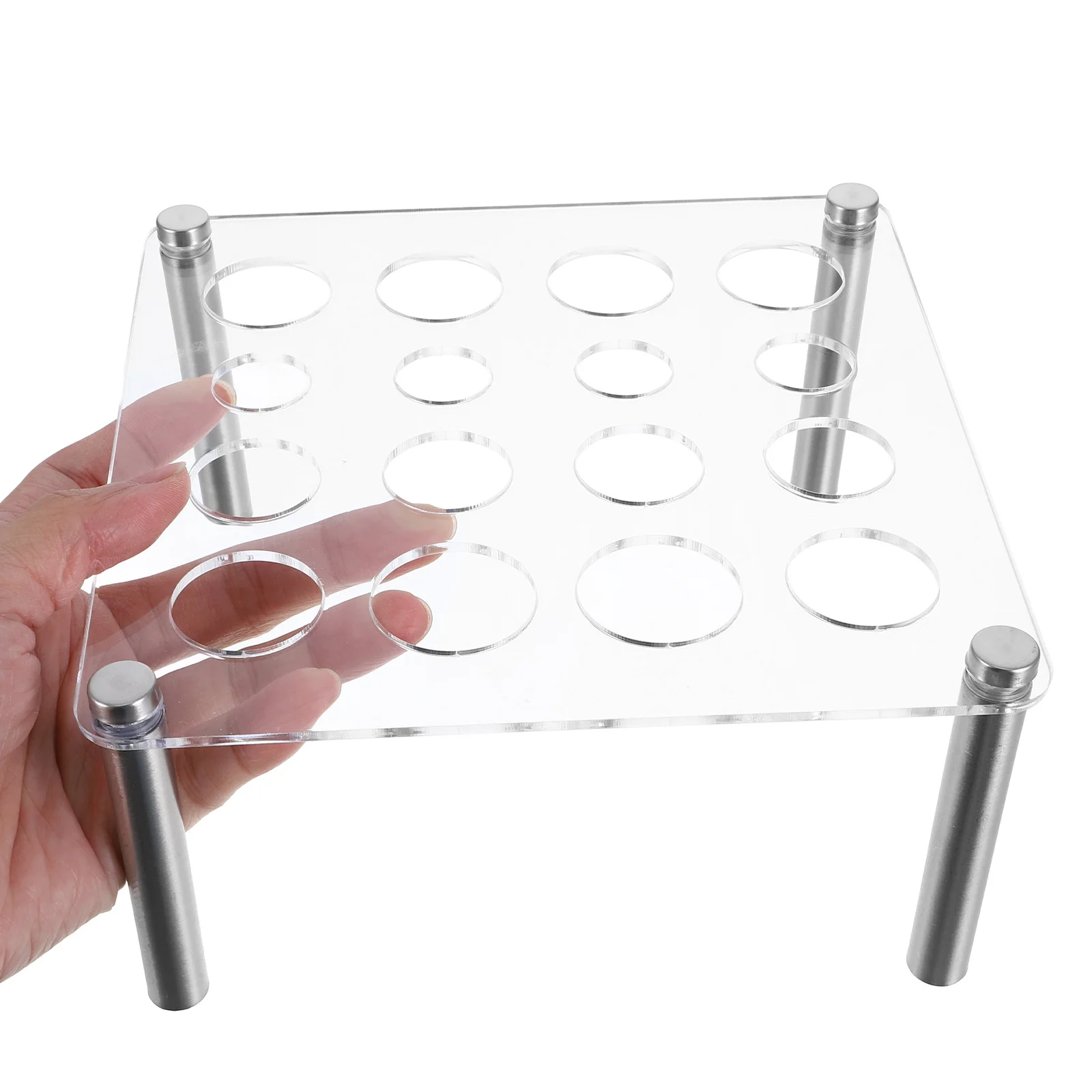 Soporte de pieza de ajedrez para almacenamiento de moldes de resina, soporte acrílico con múltiples aperturas, organizador de moldes de silicona Diy, estante de exhibición