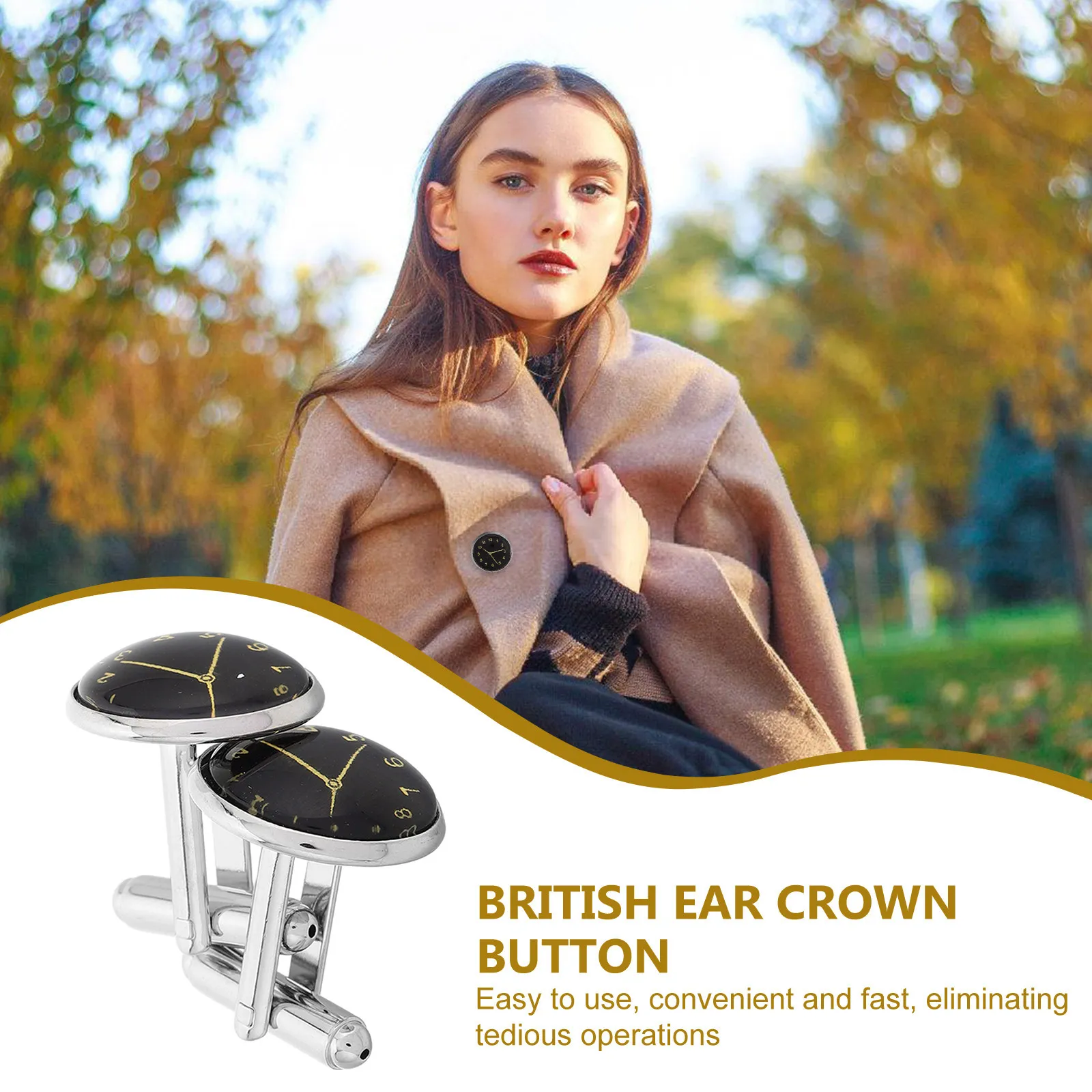 1Pair Timeless Clock Cufflinks Sophisticated Classic Design Ideal for Formal Shirts Anniversary Birthday Present Mens Cufflink