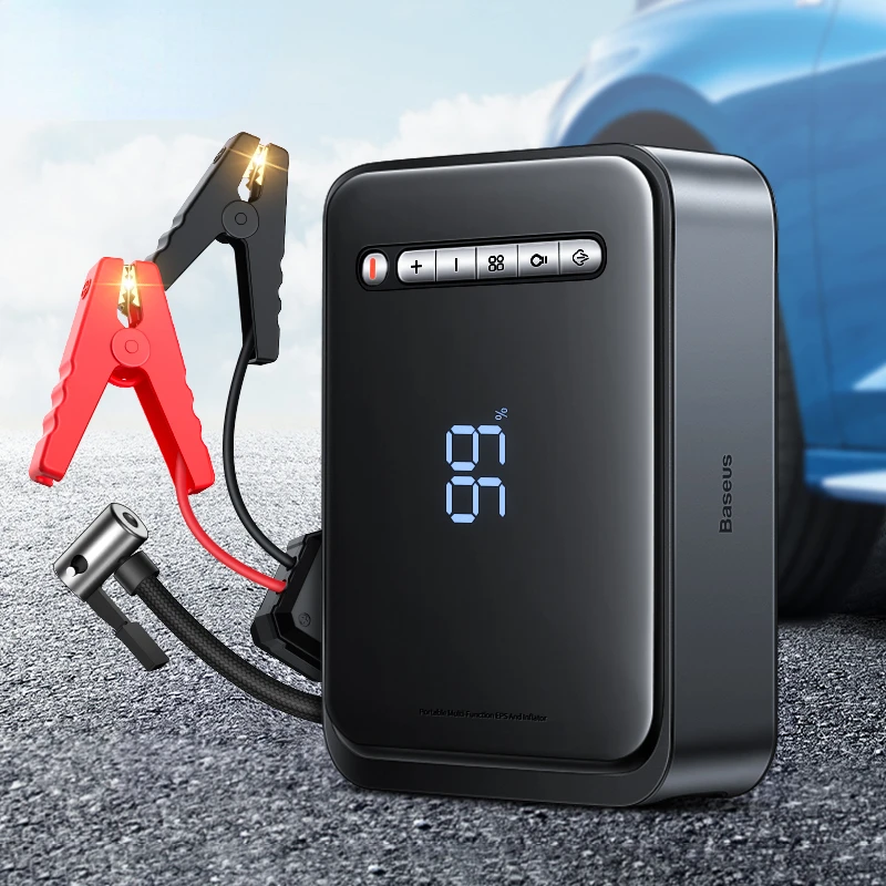 2 In 1 Car Jump Starter Power Bank With Air Compressor Tire Pump Portable Emergency Battery Charger Car Booster Starting Device