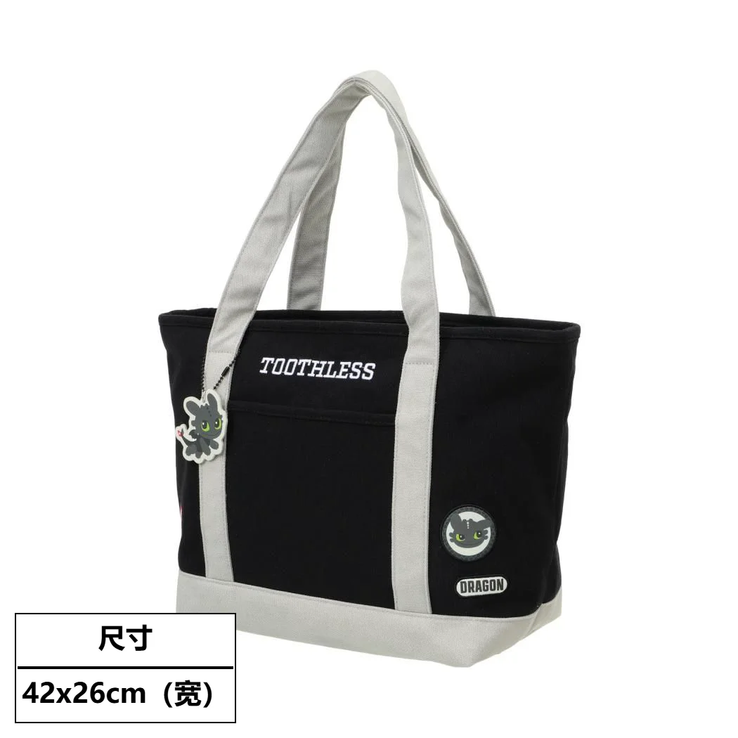 How to Train Your Dragon Classic Replica Canvas Tote Bag Night Fury Casual Shopping Shoulder Purse Lightweight Everyday Gift view 2