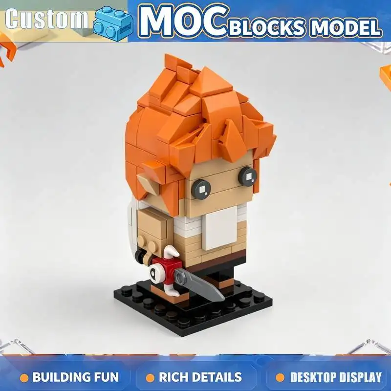 154PCS Orange Haired Fantasy Healer Figure Building Blocks Cartoon Style Character Model Creative DIY Assembly Toy Display Gift