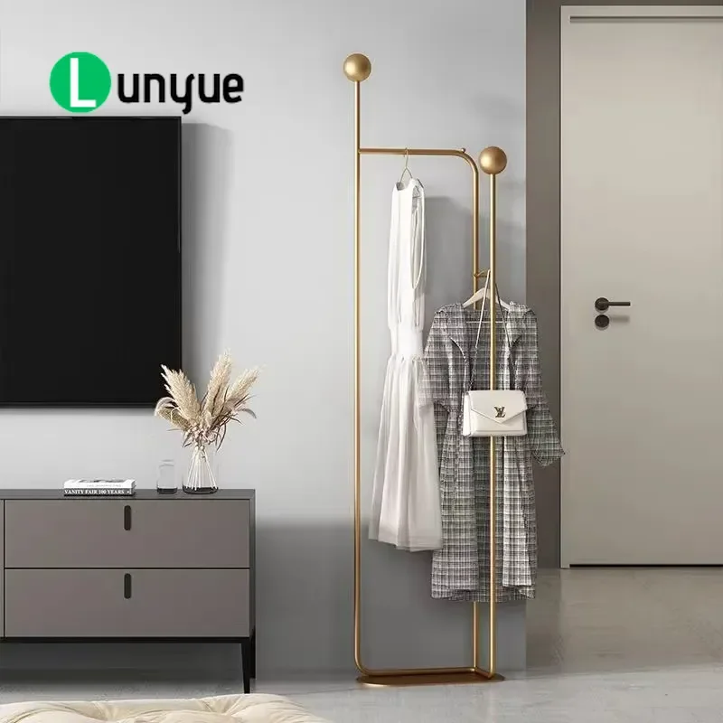 Modern Floor to Ceiling Clothes Rack Vertical Coat Hanger Nordic Light Luxury Simple Design for Bedroom Living Room Home