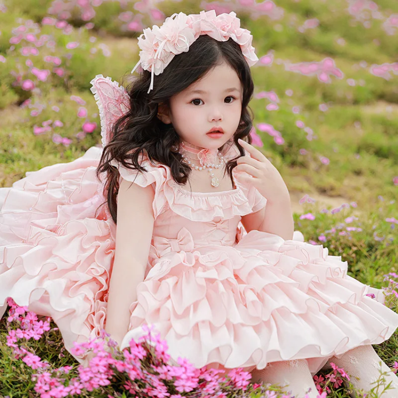 

Children's Clothing Girls' Summer Clothes Dress2024New Children's Western Style Sweet Princess Dress Birthday Dress