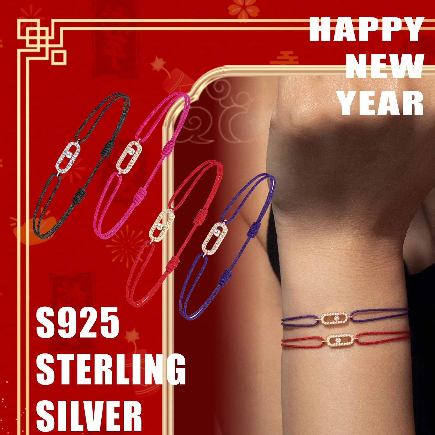 Fashion Move Rope Loop Bracelets S925 Sterling Silver Official Website Original Bracelet Personalized Creative Jewelry