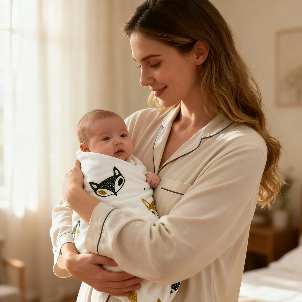 الثعلب رئيس الترا لينة الطفل بطانية من الموسلين 47x47 بوصة خفيفة الوزن تنفس التقميط تلقي بطانية لحديثي الولادة الكمال #1