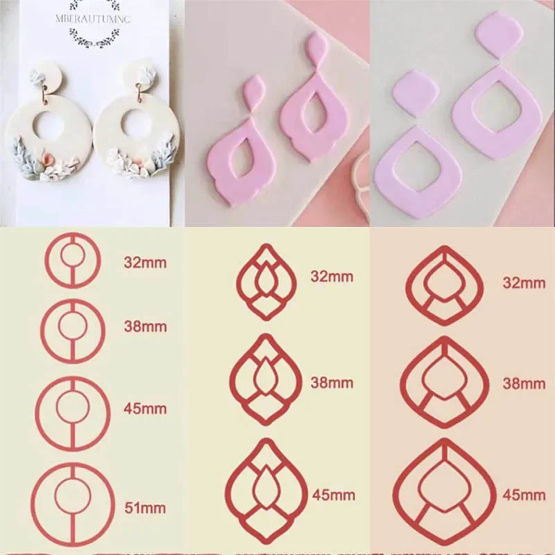 

Polymer Clay Cutters Kit Earrings Ceramic Craft Cutting Mold Baking Mould Handmade DIY Jewelry Making Tools Cake Cookie Cutters