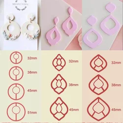 폴리머 클레이 커터 키트 귀걸이 세라믹 공예 절단 금형 베이킹 금형 수제 DIY 쥬얼리 만들기 도구 케이크 쿠키 커터