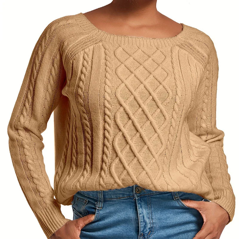 Autumn and Winter New Fried Dough Twists Knitting Pullover Sweater Women's Clothing in Stock