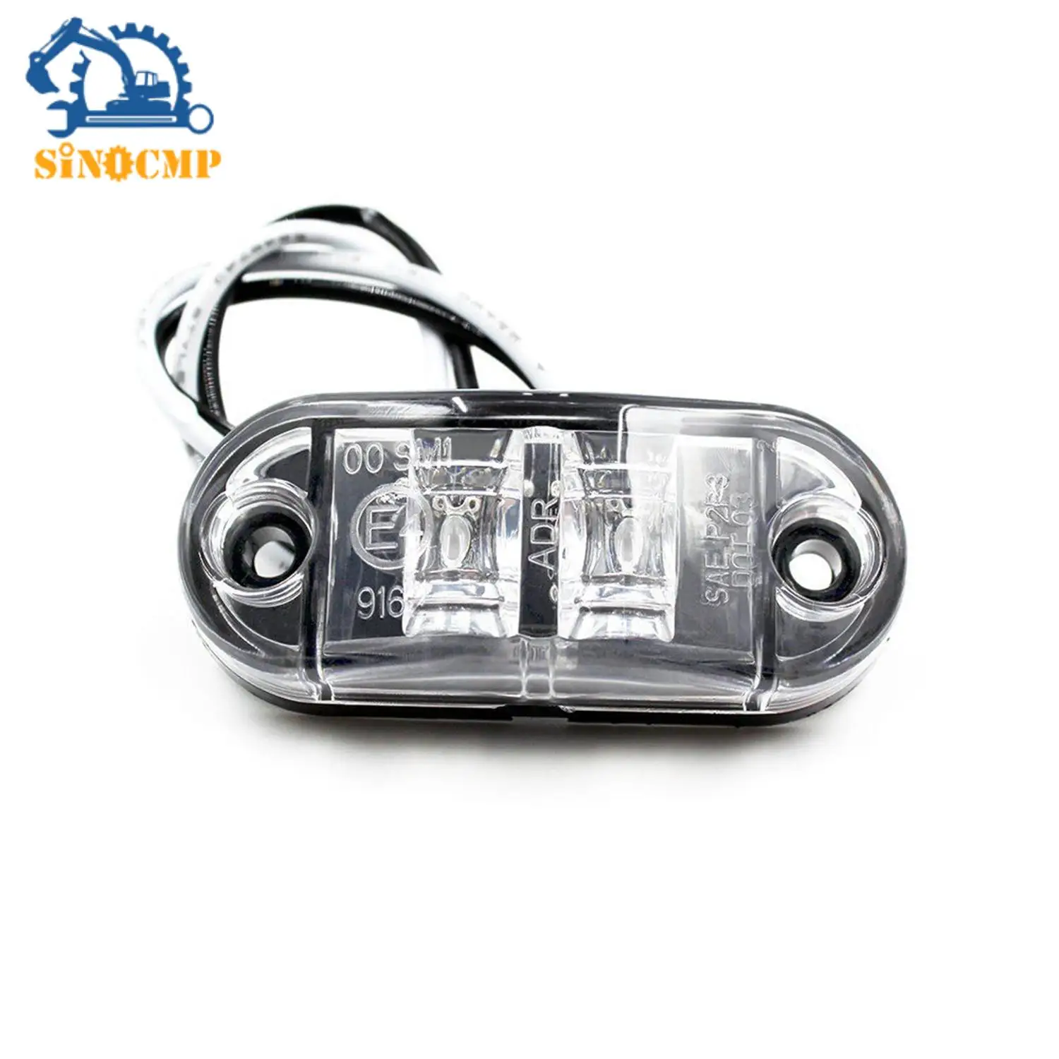 

10Pcs White 2 Led Oval Clearance Trailer Lights Car Truck Side Marker Tail Lamp 12V 24V LED Truck Accessories Auto Parts