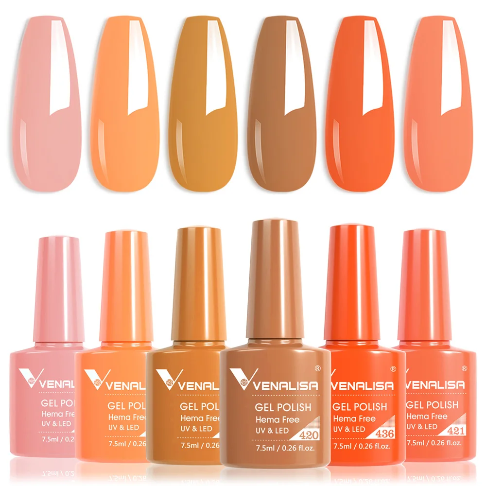 Venalisa Color Nagel-Gel-Nagellack-Set, Jelly Pink, halbtransparent, HEMA FREE, selbstnivellierendes Nude Natural Pink Nagel-Maniküre-Set – Detail 16