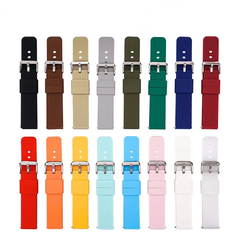 Silicone Quick Release Straps For Huawei 1 GT2 Smart Watch Bracelet Galaxy Watch 3 Gear S4 Band 14 16 18 19mm 20mm 21 22mm 24mm