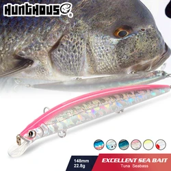 Hunthouse Fishing Tide Slim Minnow Lure Floating 148mm 22.8g isca Sea Bass Wobblers Hard Bait leurre brochet For Fishing
