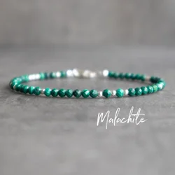 Malachite Bracelet, Crystal Healing Protection Bracelets for Women, Malachite Jewelry, Adjustable Green Beaded Gemstone Bracelet