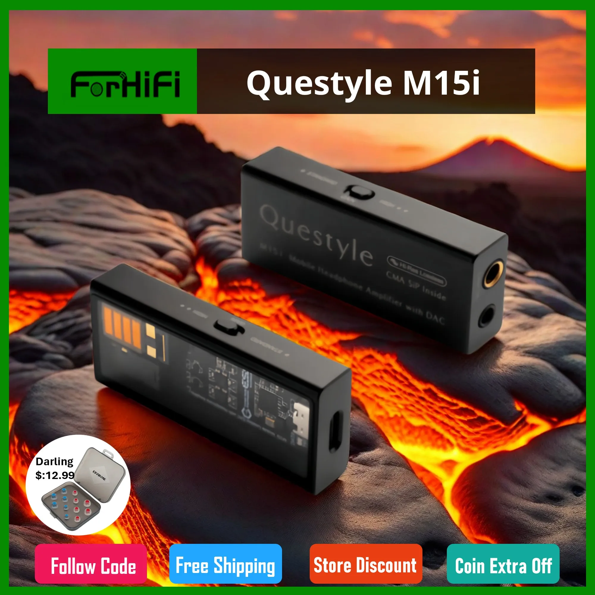 

New Questyle M15i USB DAC / AMP TOREX Precision Power ES9281AC Chip Hi-Res 32-bit/768kHz PCM Native DSD512 Headphone Amplifier