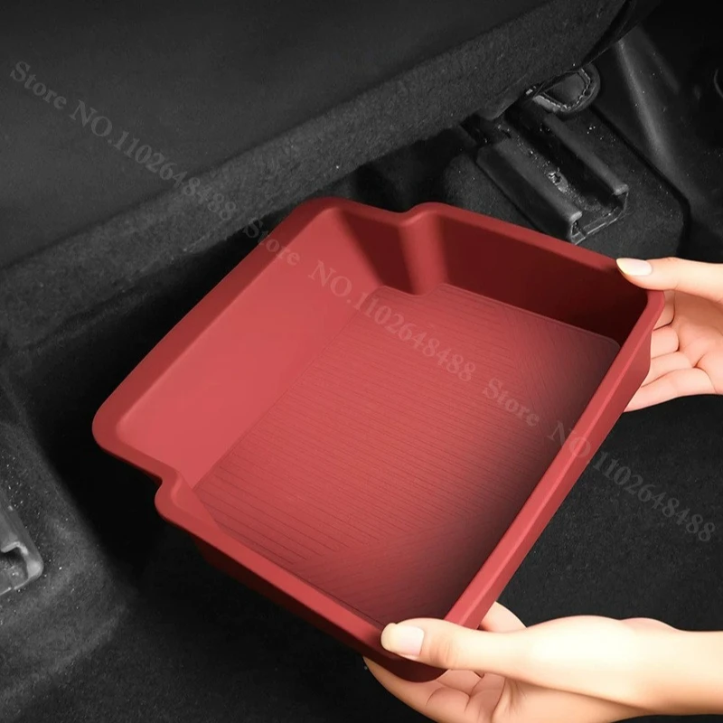 For Geely Zeekr 001 Under Seat Silicone Storage Box Seat Bottom Drawer Box Under Seat Push Pull Tray Auto Interior Accessories