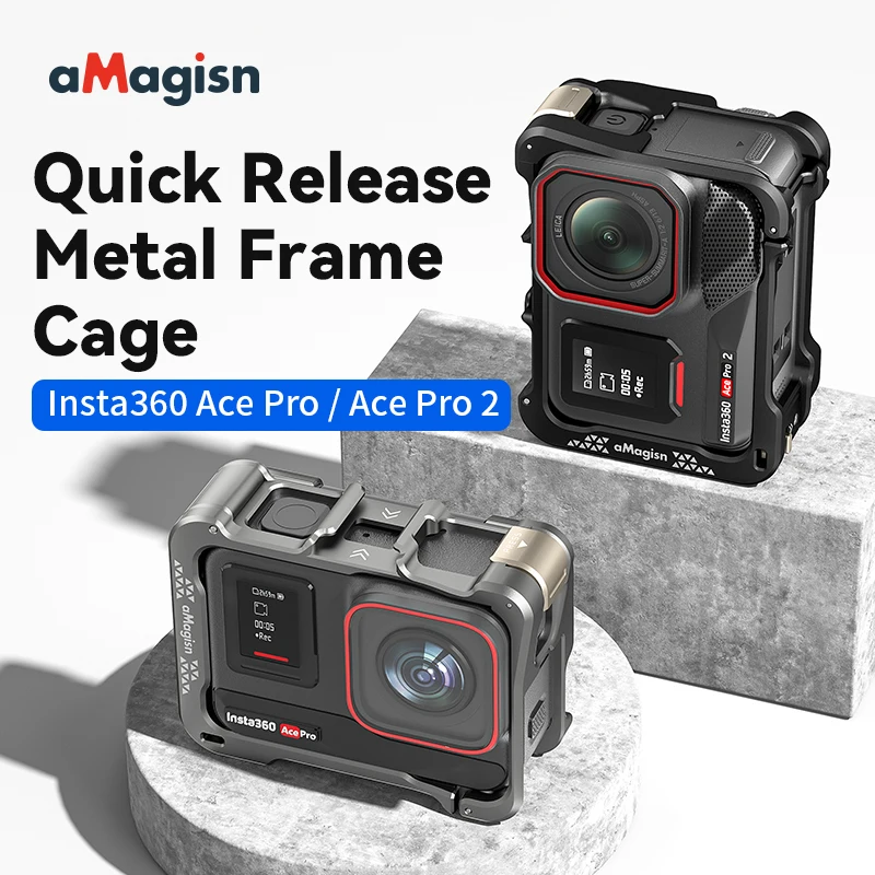 

Быстросъемная металлическая клетка для кроликов для Insta360 Ace Pro2/AcePro/Ace, защитная рамка из алюминиевого сплава, крышка объектива, комплект аксессуаров для камеры