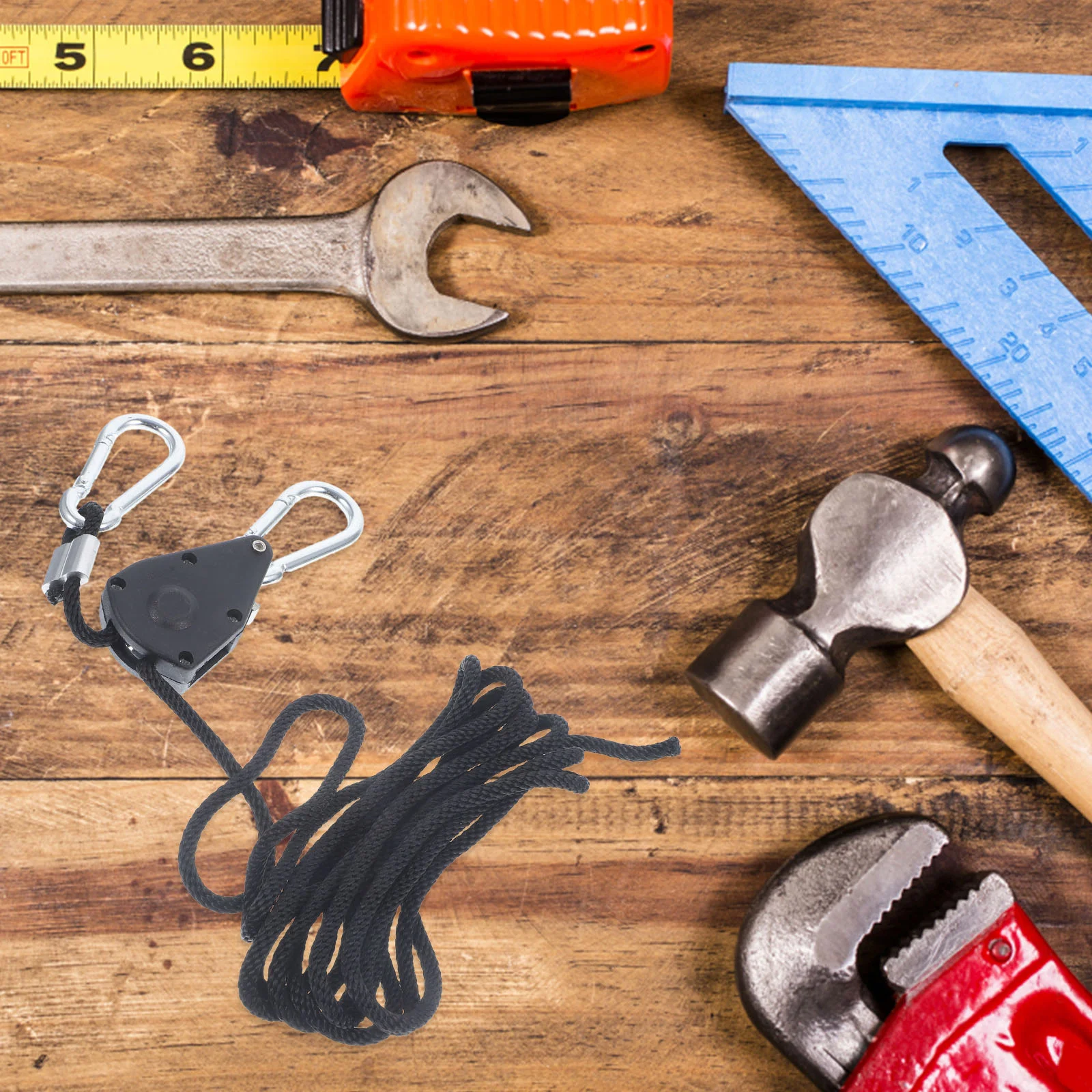 4 Pcs Grow Light Rope Hook Plant Hangers Heavy Duty Ratchet Hanging Coat Abs Adjustable Clip Ropes LED