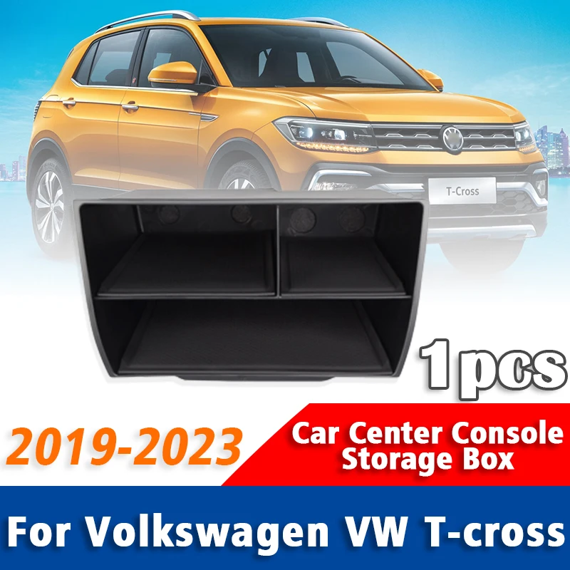 

Автомобильная центральная консоль для Volkswagen VW T-cross Tcross, 2019, 2020, 2021, 2022, 2023, коробка для хранения, лоток для хранения, аксессуары для интерьера