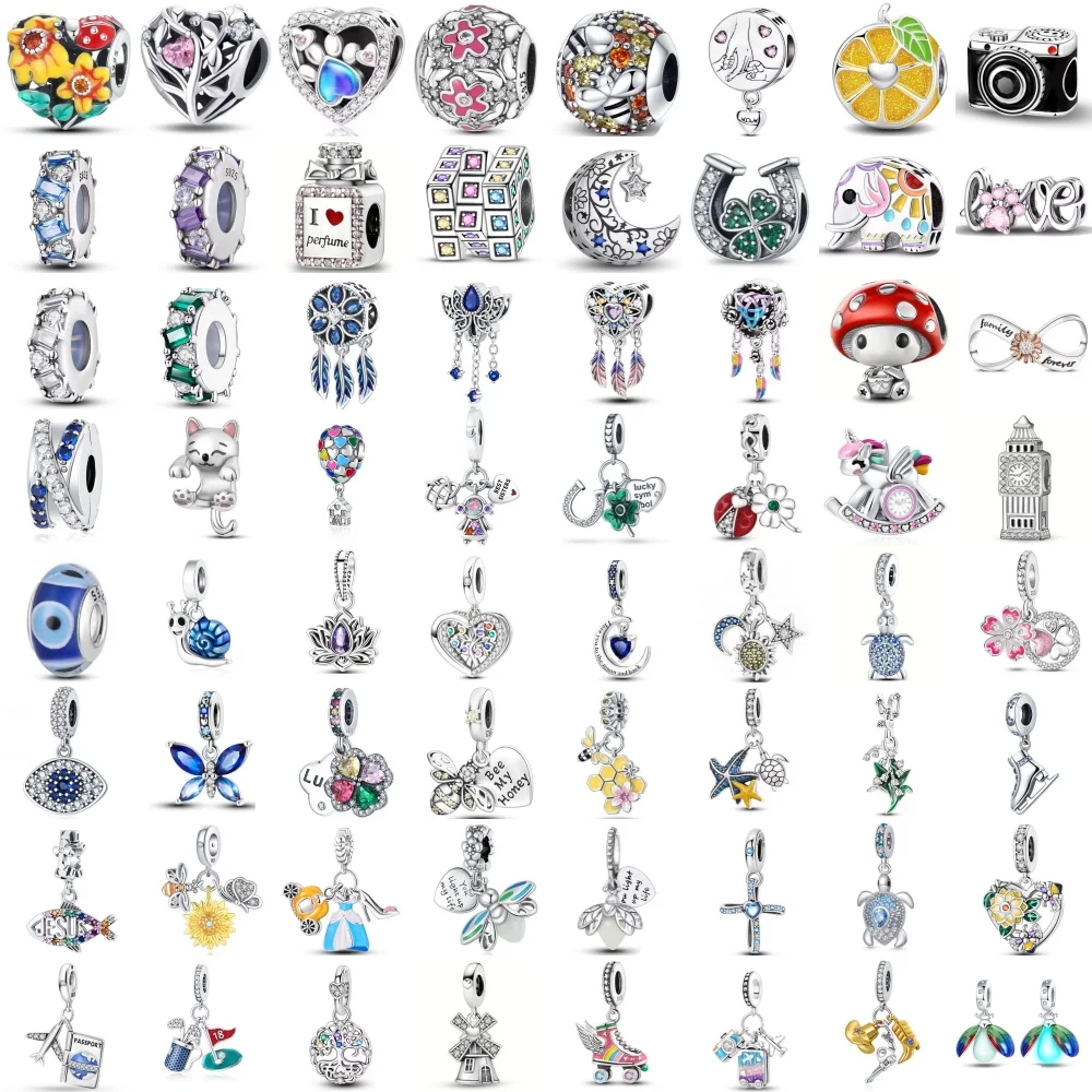 

Хит продаж: Серебряные бусины 925 пробы в форме луны, слона, черепахи и креста, подходят для оригинальных браслетов, аксессуары для DIY, изысканные украшения ﻿