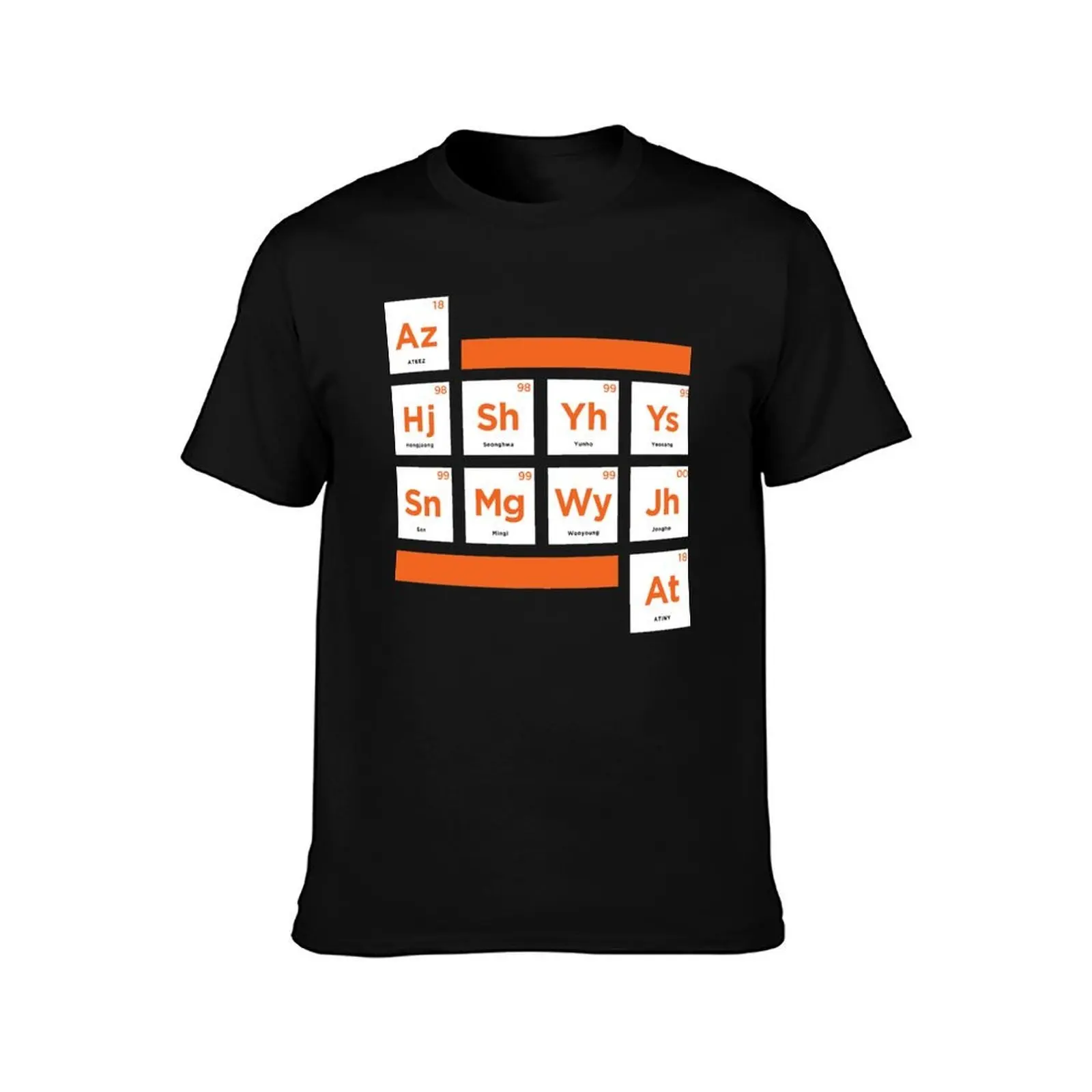 Funny Gift For Light Blue Ateez Periodic Table Vintage Photograp T-Shirt, Summer Casual Cotton Tee, Oversized Streetwear Tops
