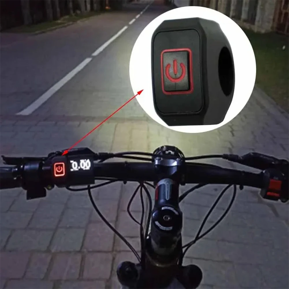 Motorcycle LED Handlebar Light Switch Push Button With LED Indicator Compatible For E-bike With 7/8inch(22mm) Diameter Handlebar