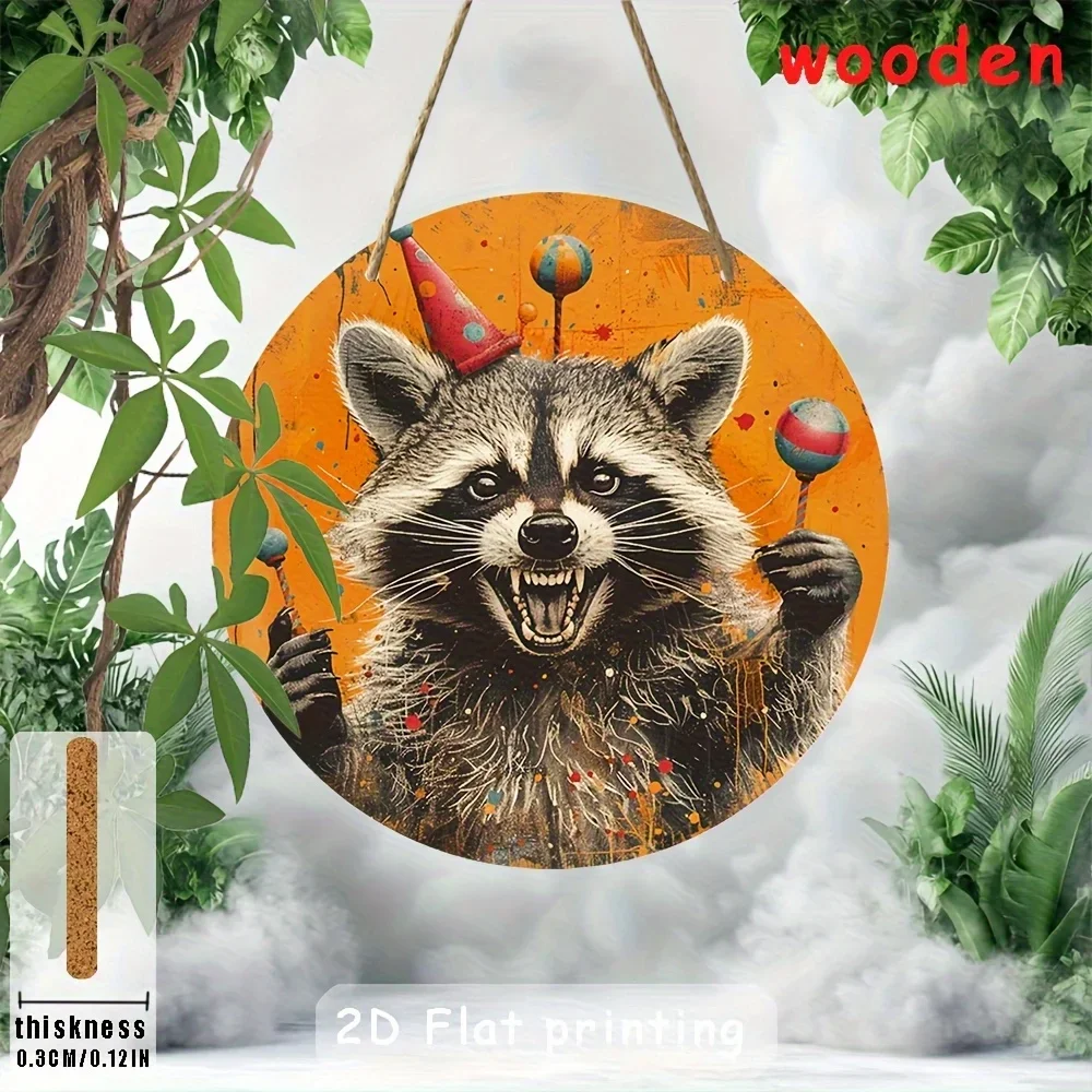 2D Flat - A Round Wooden Sign Measuring 8X8 Inches (20X20 Cm), Designed for Holiday Decorations at Family Gatherings. It Makes a