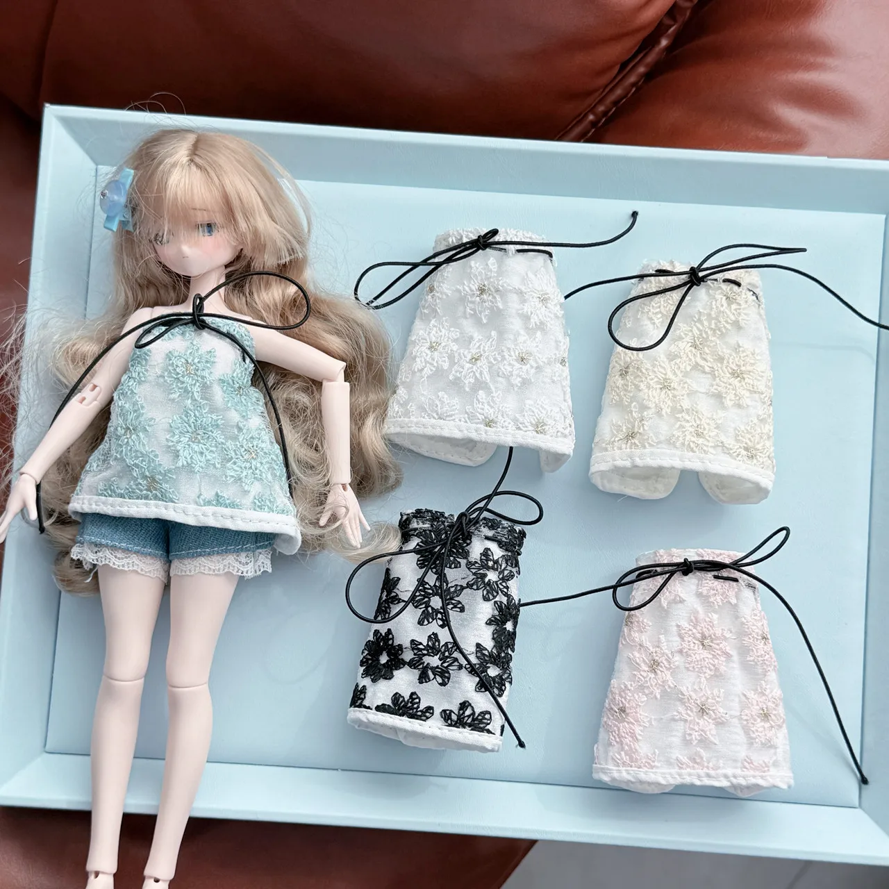 1/6 Blyth Doll Clothe Accessories Small Fresh Style Embroidered Off-the-shoulder Top Sweet Cute Top For Azone/OB22/OB24 Blyth