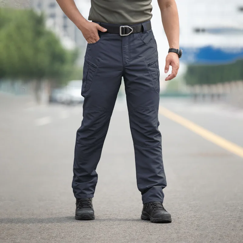 Herren Rip-Stop Taktische Cargohose mit mehreren Reißverschlusstaschen, verschleißfeste gerade Arbeitshose, Outdoor-Wanderhose, Taktikhose – Detail 21