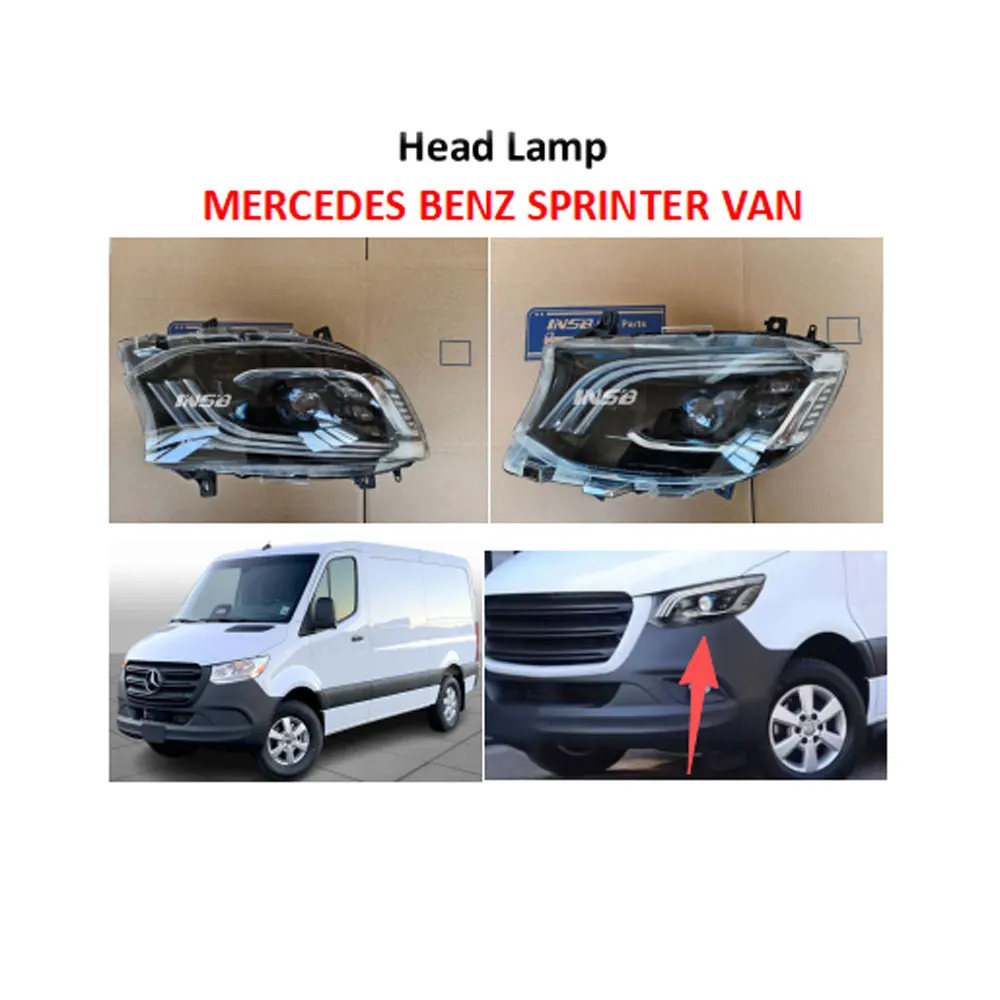 INSB 1 Pcs Head Lamp Daytime Running Light LED Projetor Head Lamp Headlight Car Lights for MERCEDES BENZ SPRINTER VAN W907 2019-