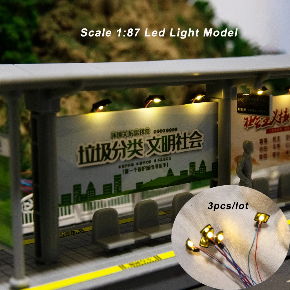 10Pcs Miniature 3V Lamp Model Led Lights Diy Sand Table Railway/Bus Station Indoor House Scene Layout Materials Diorama Kits