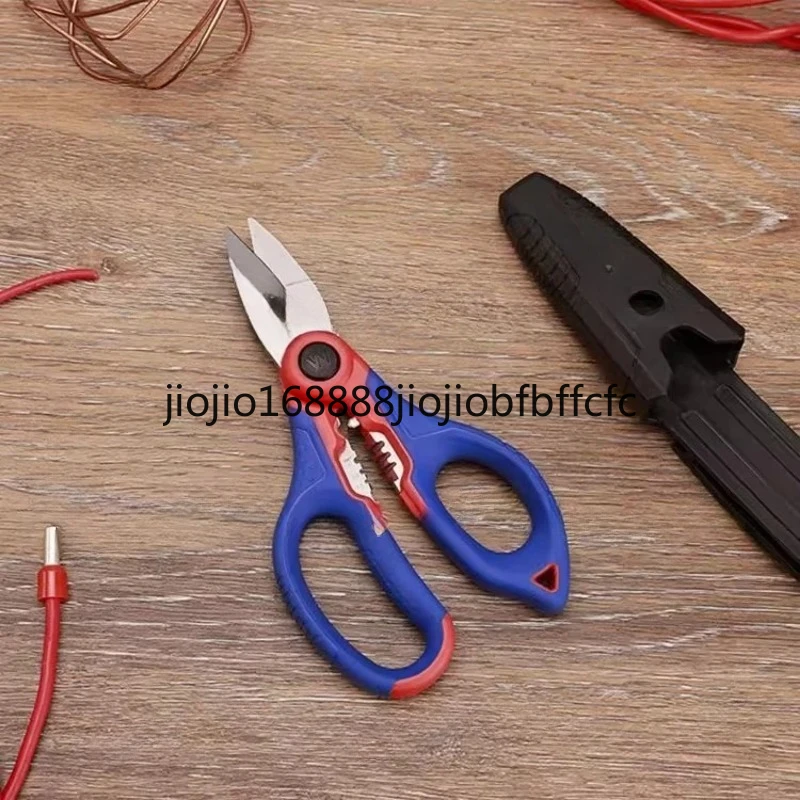 Suitable for  Two-color Electrical Scissors Wire Stripping Multi-function Manual Special Mini Total Length 165 Stainless Steel