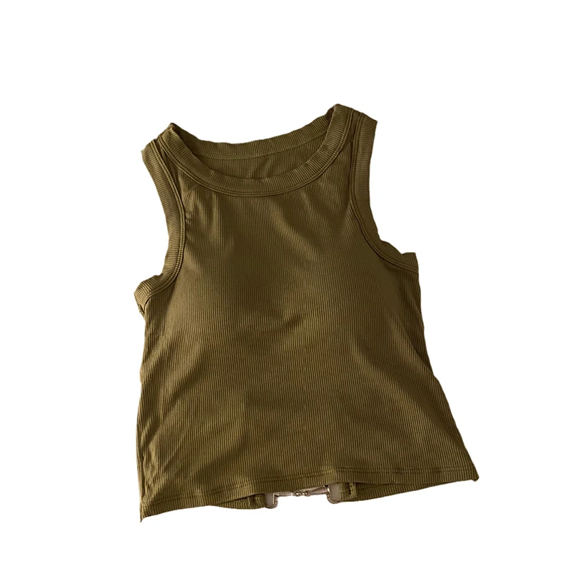 

Sexy Backless Knitting Tank Tops For Women New Women Hollow Tank Tops With Bra Pad Running Tops Y2K Streetwear Off Shoulder Vest