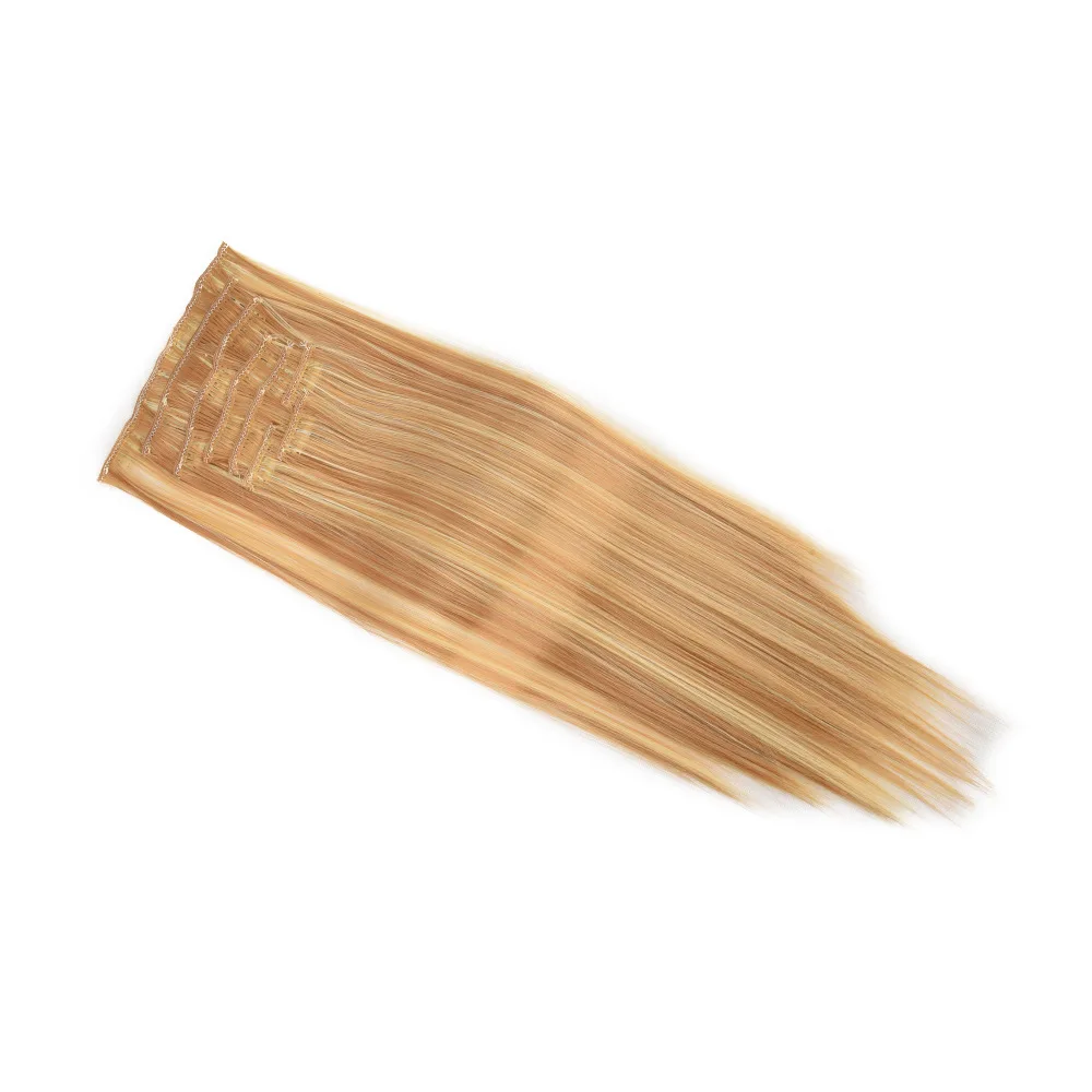

Synthetic Straight Clip in Hair Extensions 8Pcs 17Clips Set Long Natural Look Wig Pieces for Women Cosplay Party Styling