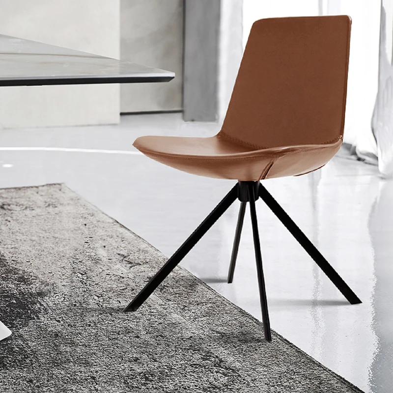 

Floor Restaurant Dining Chairs Nordic Designer Leather Living Room Dining Chairs European Ergonomic Sillas Comedor Decorations