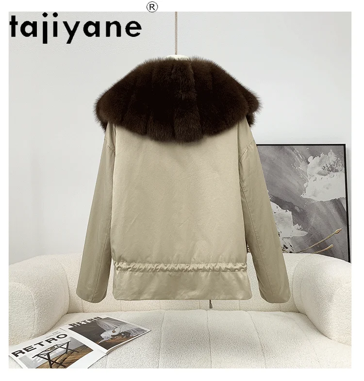 معاطف نسائية من TAJIYANE Goose Down سترات نسائية ذات ياقة من فرو الثعلب الحقيقي قابلة للفصل ملابس خارجية نسائية مميزة ملابس نسائية شتوية 2025 فقرة