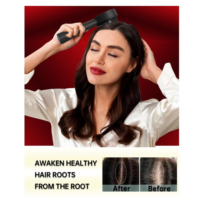 A65T-Electric Scalp Massager Hair Growth Therapy Scalp Massager Formen Andwomen Black