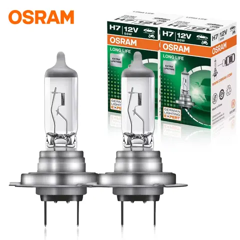 1PC OSRAM LONG LIFE H4 H7 12V 55W H11 H3 HB3 HB4 9005 9006 Original Auto Lights Halogen Headlight Bulb More Durable Super Series