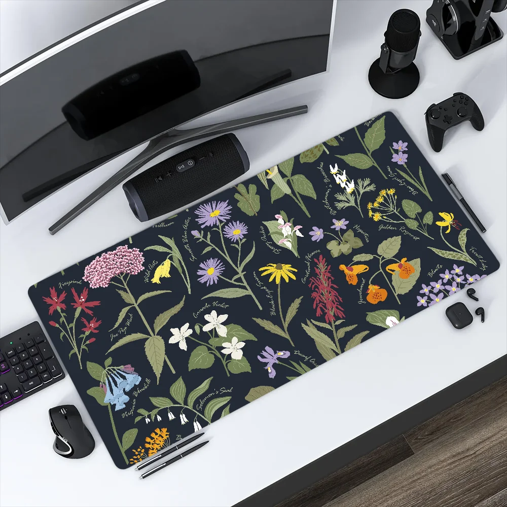 I-Ins flower simple style green Mouse Pad Non-slip Thickened Large Writing Lockedge Office Student Gaming Cushion MousePad
