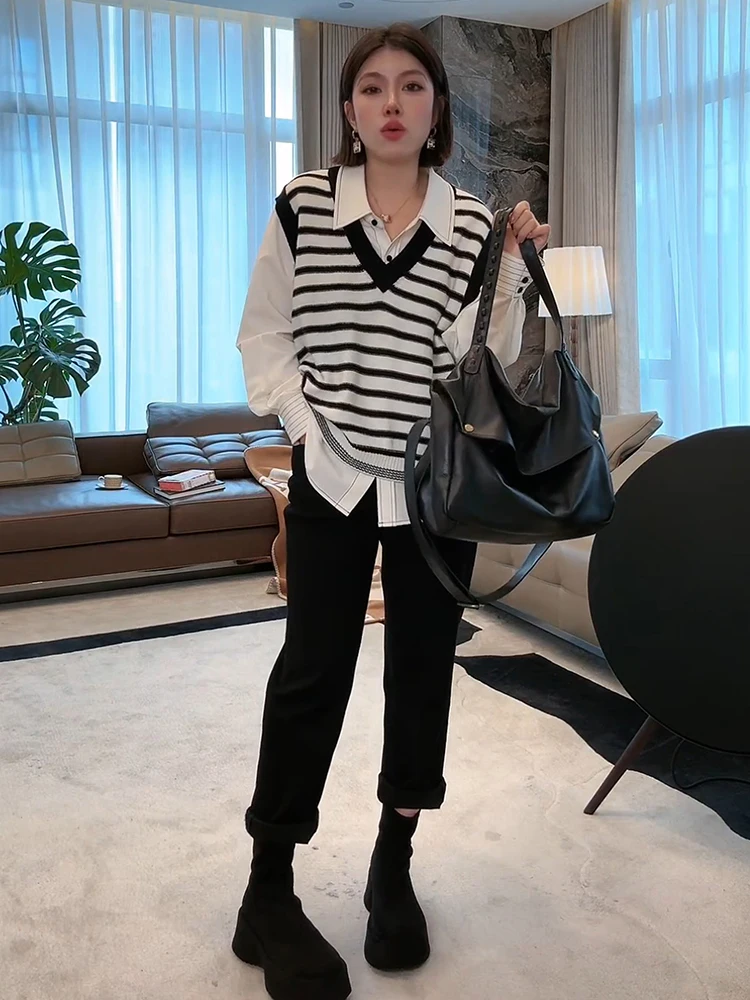 

Ba Knitted Sweater V-Ne Long Sve Casual Sle Women's Faion Autumn Winter New Arrival MEHOMEYANG