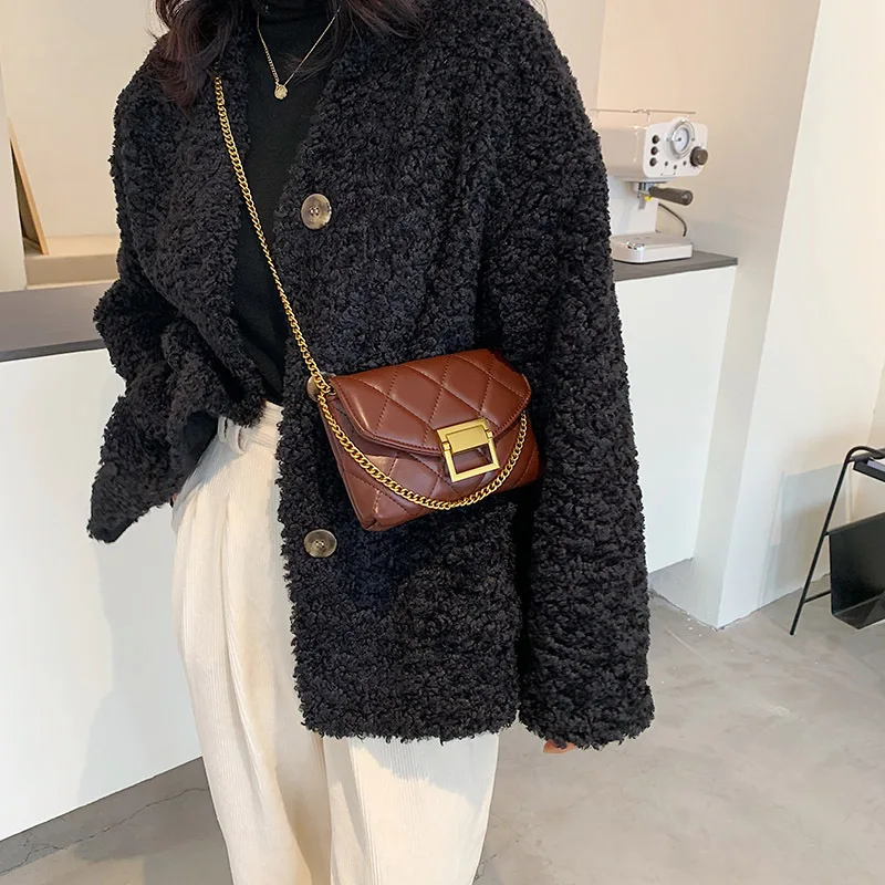 

2025 new tide Korean version of hundreds of mini crossbody bag fashion retro simple chain shoulder bag cell phone coin purse