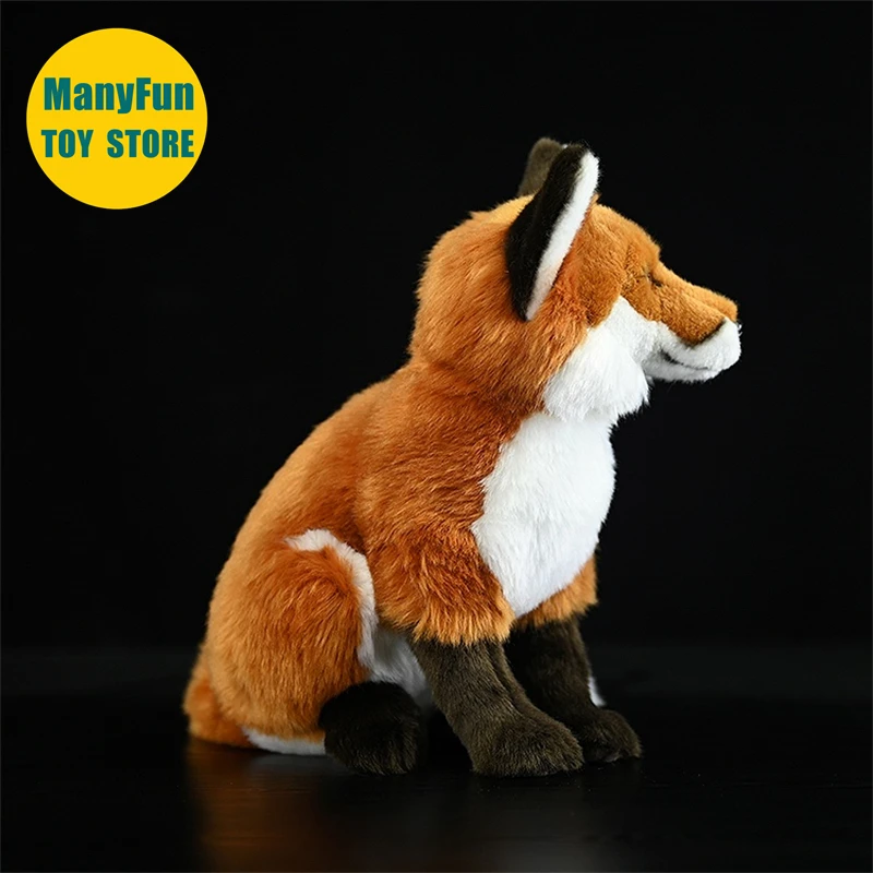 Juguete de peluche de zorro rojo realista: animal relleno de Vulpe realista, regalo de peluche de zorro rojo para amantes de la naturaleza