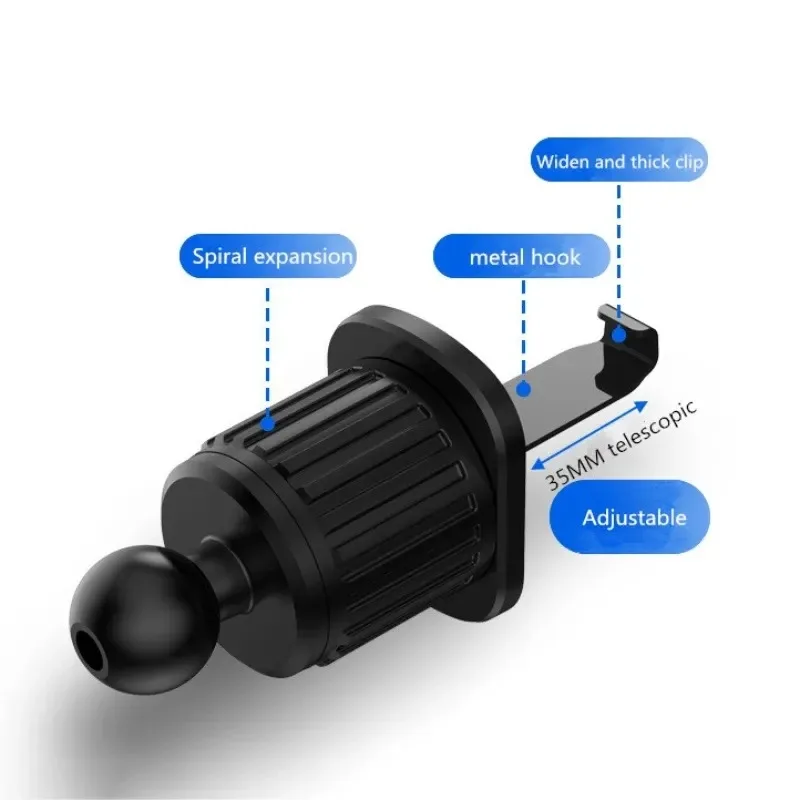 360 Degree Rotation Universal Car Phone Holder With Ventilation Hook For Installation Anti Shake Supports All Phone Xiaomi