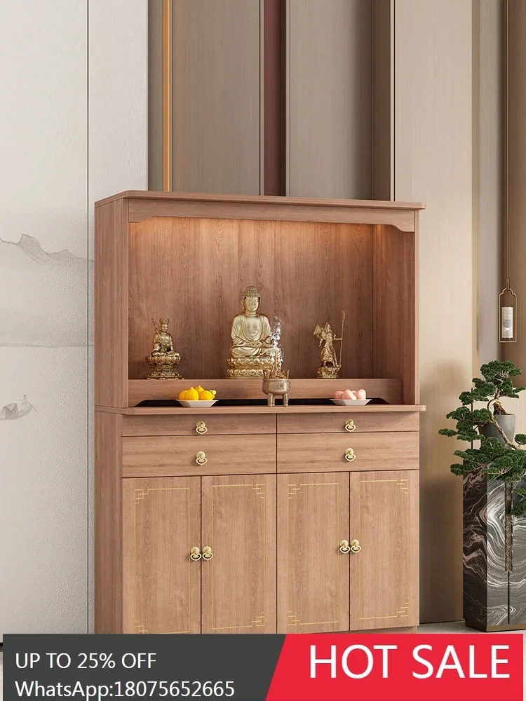 SGF New Chinese Vertical Cabinet God of Wealth Guanyin Guan Gong Shentai Offering Table Household Incense Case
