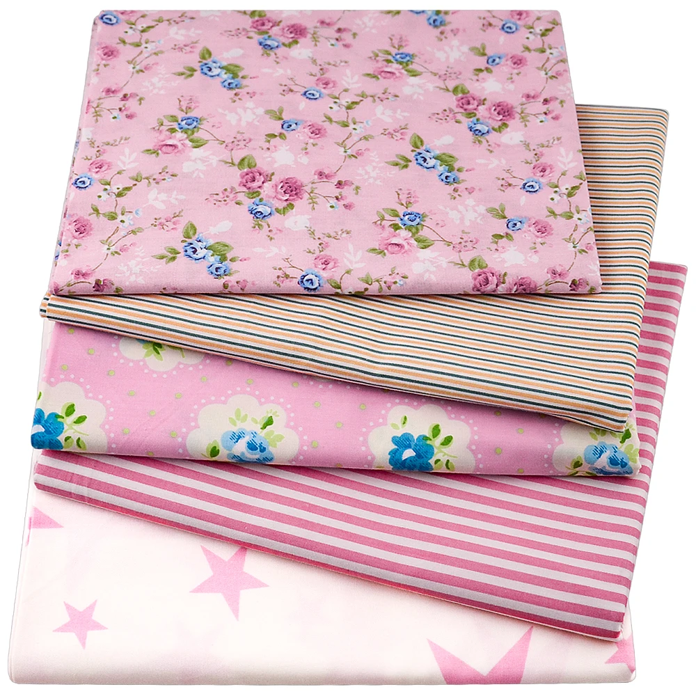 

Fabrics Home Textile Pink Printed Floral Designs 100% Cotton Fabric Twill Quilting Sewing Cloth Bedding Scrapbooking Decoration