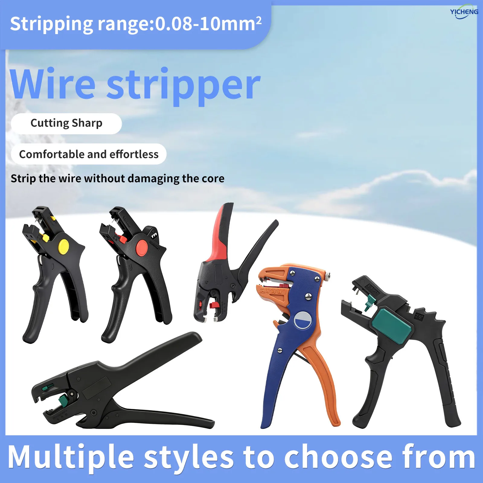 YICHENG Quick Strip Automatic Wire Stripper | 2-in-1 Strip and Cut,Eagle Nose for Tight spaces,Ergonomic Grip.